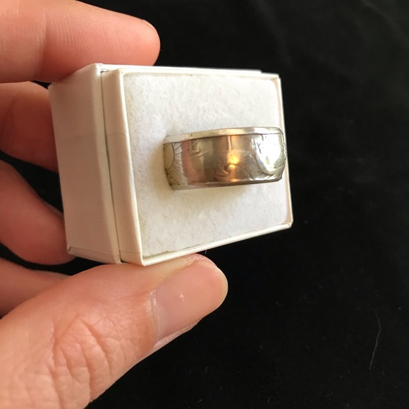 Handcrafted Silver “Walking Liberty” Coin Ring 8.5 - Picture 13 of 14